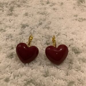 Plump Red Valentines Day Heart  Pierced Fashion Earrings with leverback  NWT